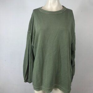 AERIE - WOMEN'S MEDIUM - GREEN LONG SLEEVE ROUND NECK SWEATSHIRT